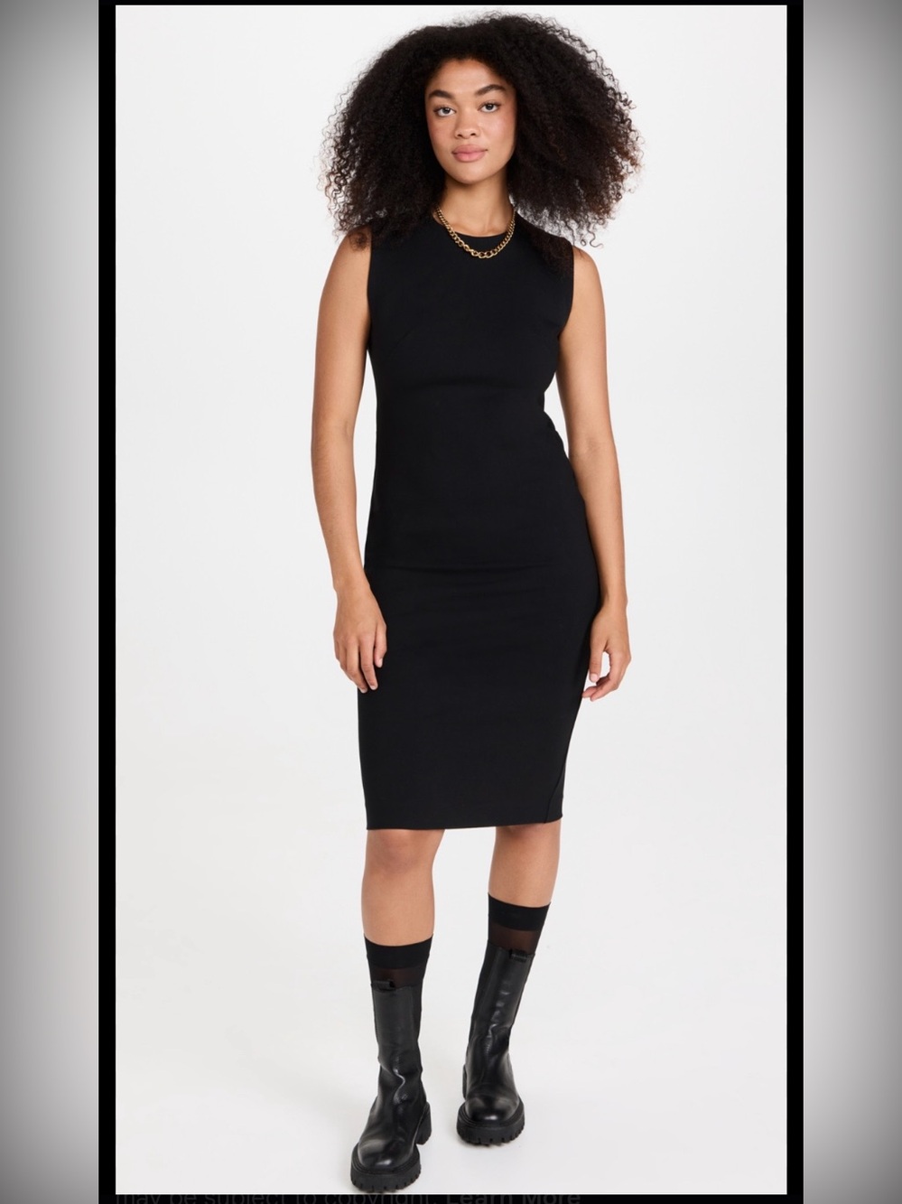 SPANX Black Sleeveless Midi Sheath Dress